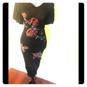 ❤️Italian Designer Style ruched black dress